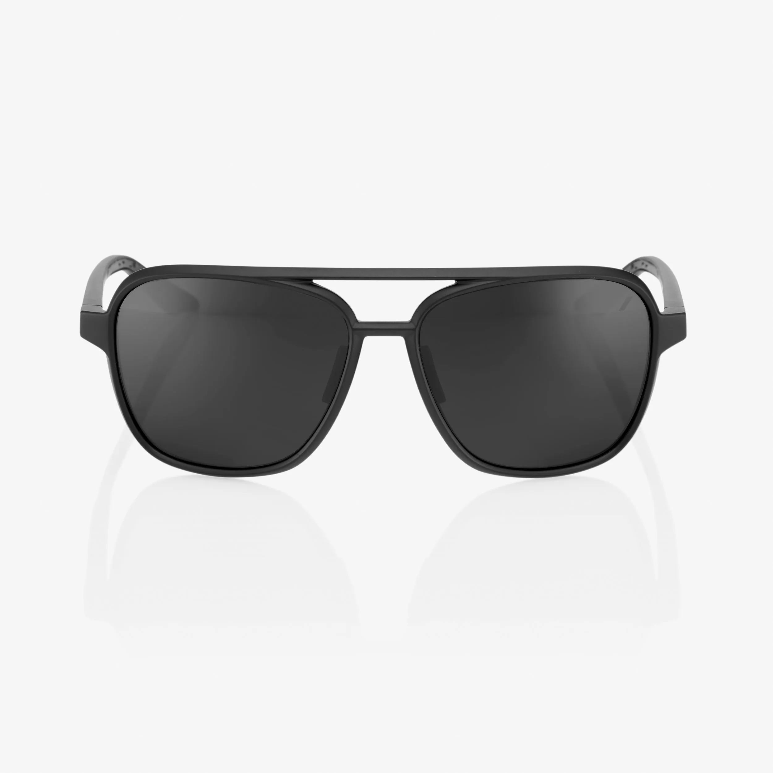 100% KASIA Sunglasses Matte Black with Black Mirror Lens