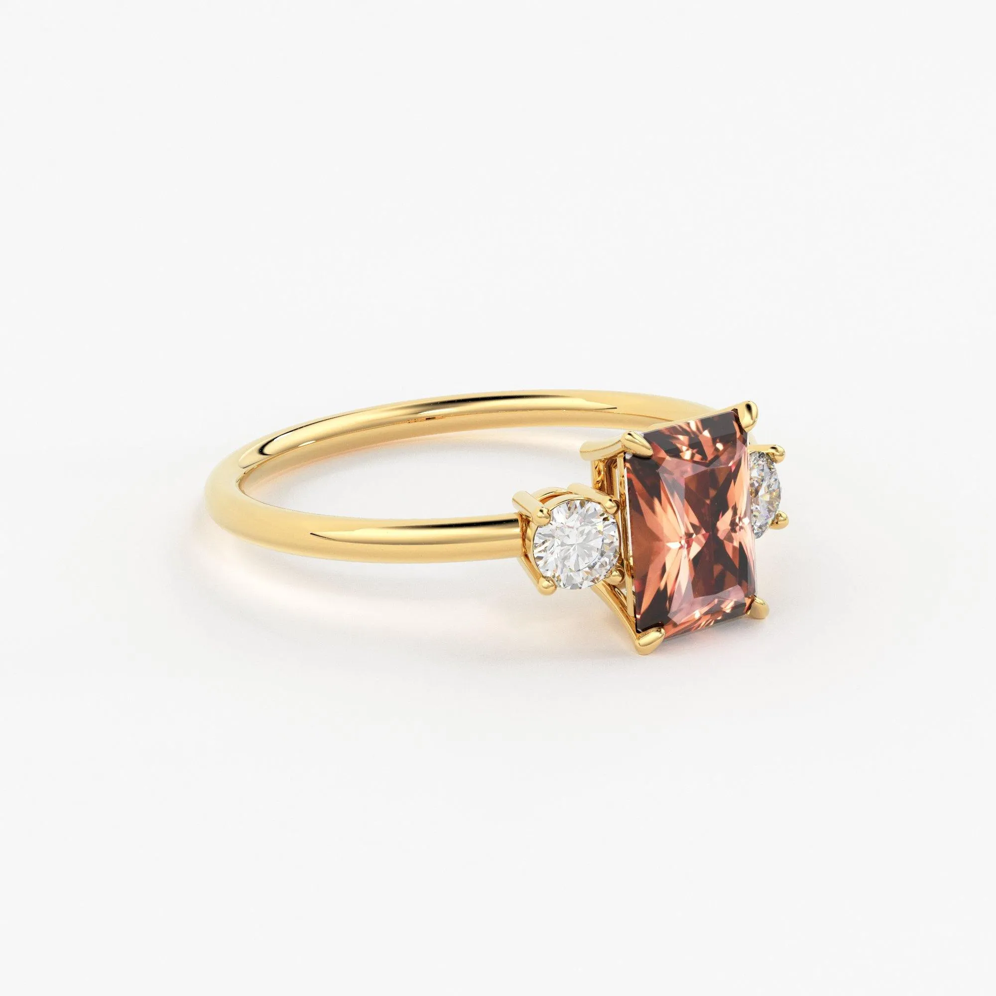 1.1 Carat Red Orange Padparadscha Sapphire Luxury Ring / Unique Yellow Gold Sapphire Ring / Engagement Ring / Sapphire and Diamonds Ring