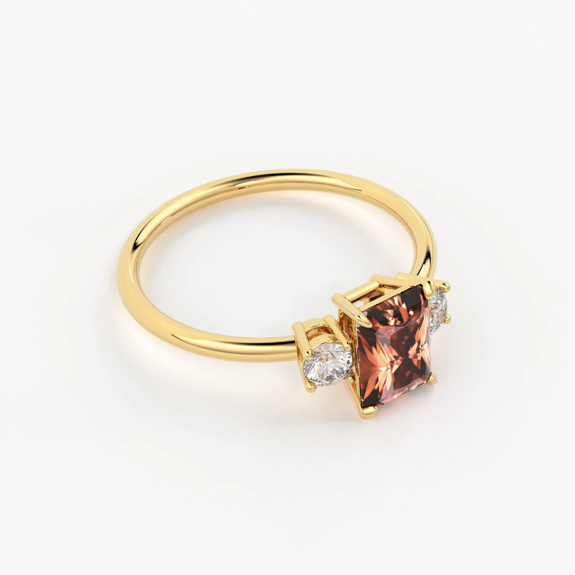 1.1 Carat Red Orange Padparadscha Sapphire Luxury Ring / Unique Yellow Gold Sapphire Ring / Engagement Ring / Sapphire and Diamonds Ring