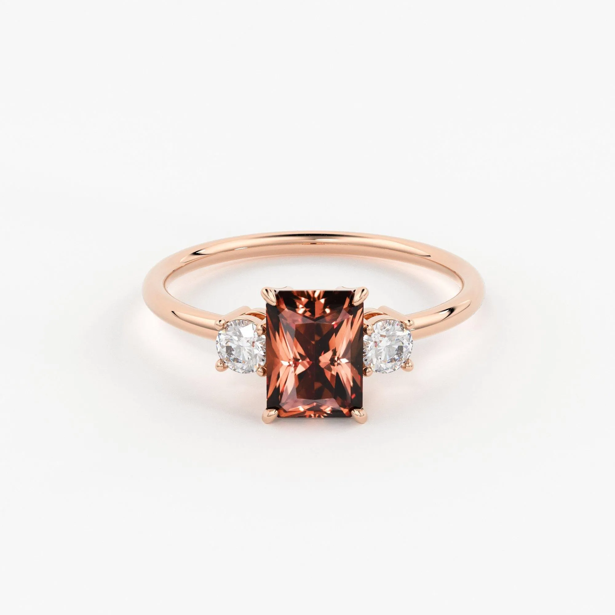 1.1 Carat Red Orange Padparadscha Sapphire Luxury Ring / Unique Yellow Gold Sapphire Ring / Engagement Ring / Sapphire and Diamonds Ring