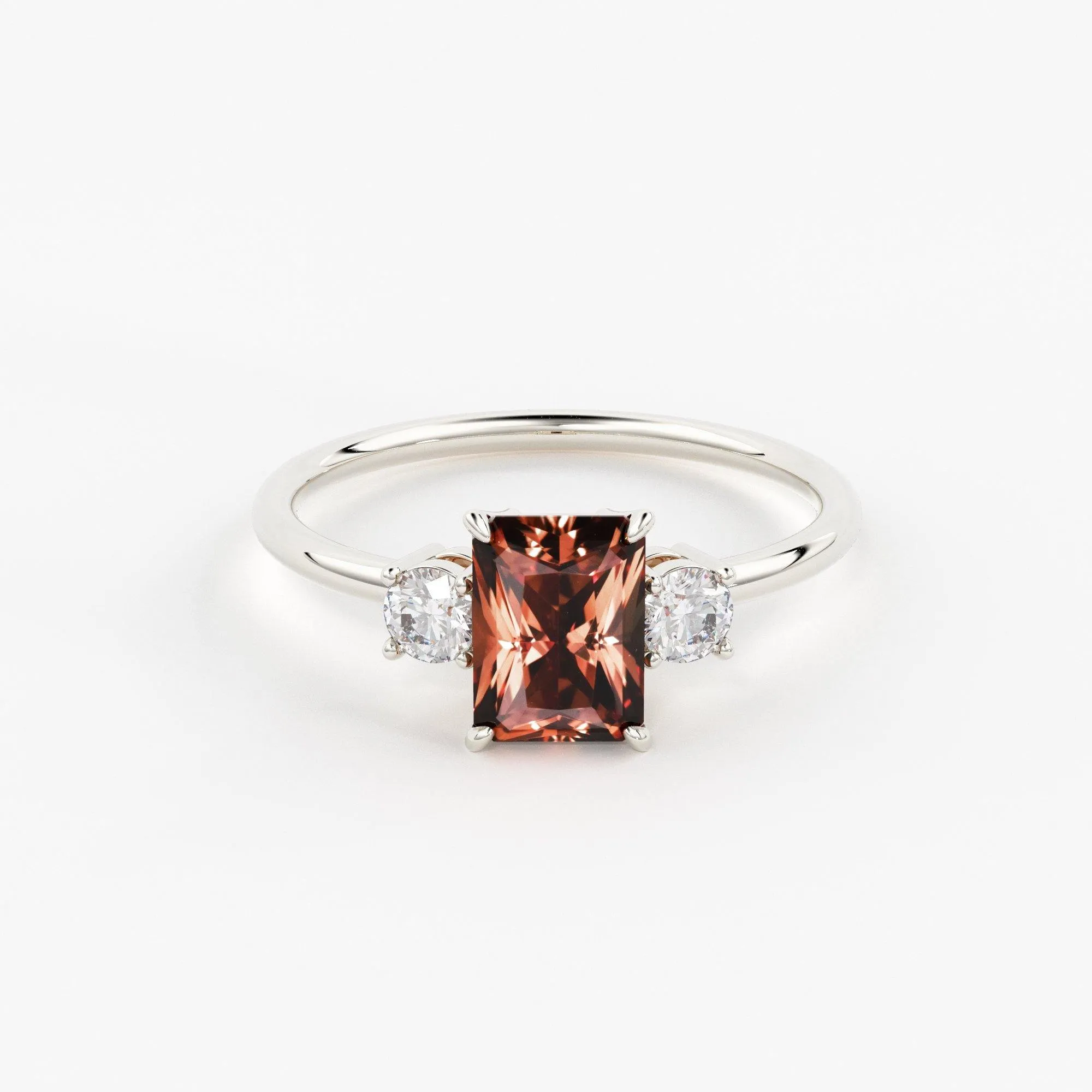 1.1 Carat Red Orange Padparadscha Sapphire Luxury Ring / Unique Yellow Gold Sapphire Ring / Engagement Ring / Sapphire and Diamonds Ring