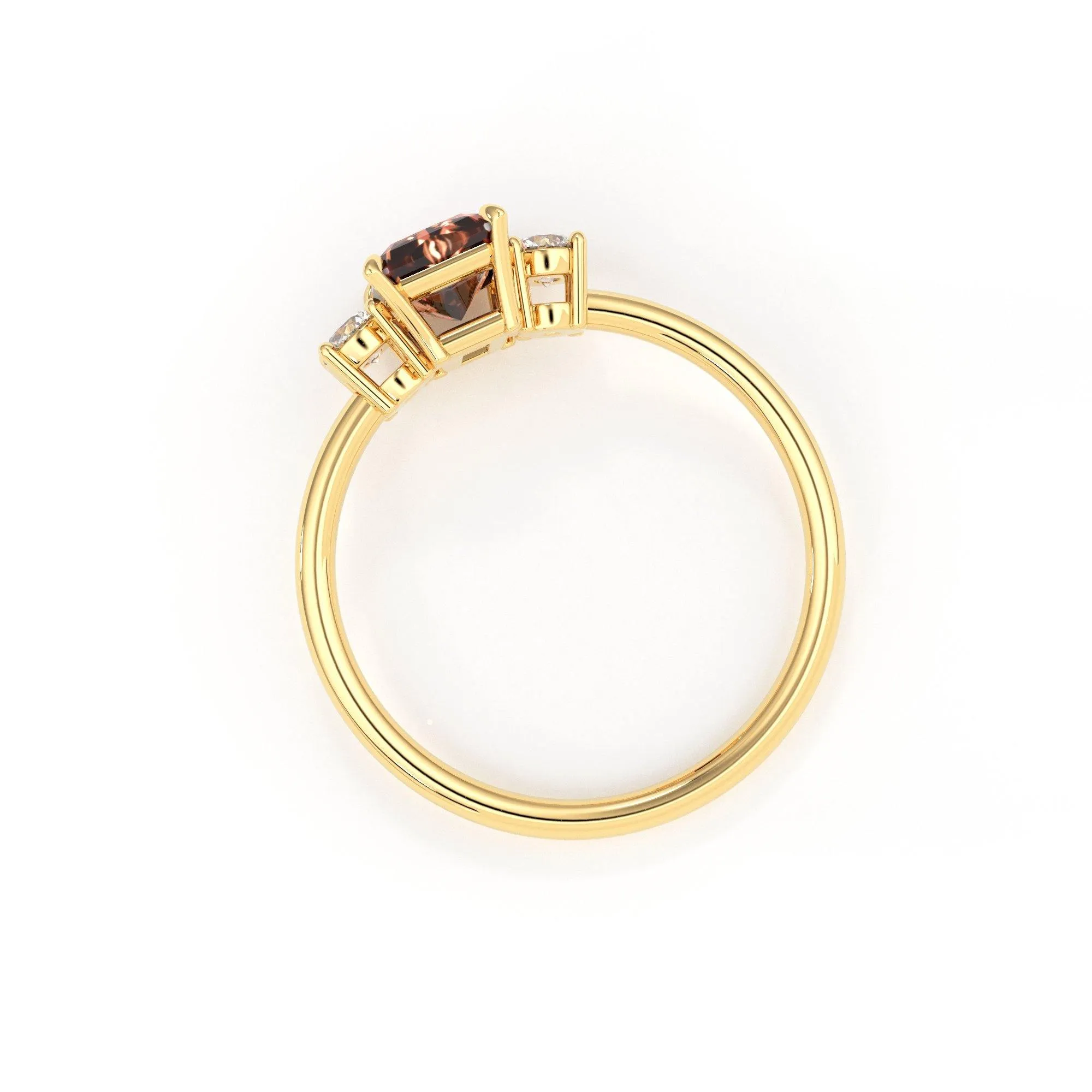 1.1 Carat Red Orange Padparadscha Sapphire Luxury Ring / Unique Yellow Gold Sapphire Ring / Engagement Ring / Sapphire and Diamonds Ring