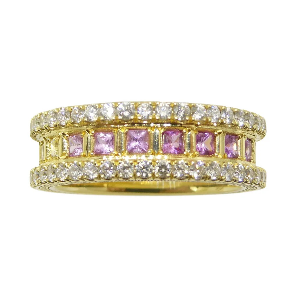 1.47ct Rainbow Sapphire, 1.75ct Diamond Gent's Ring set in 18k Yellow Gold