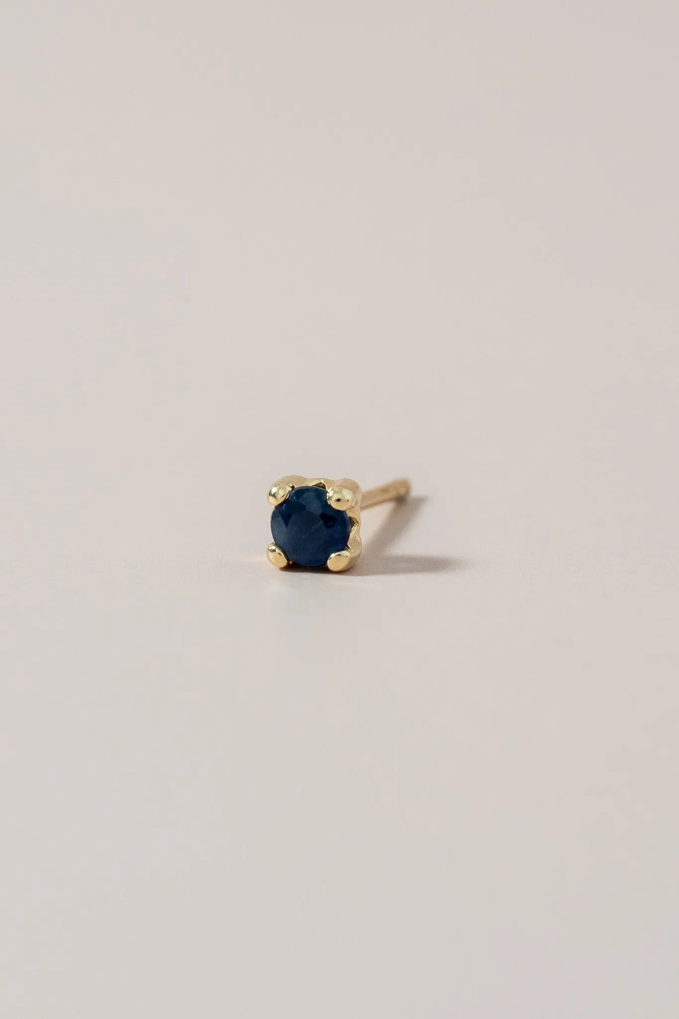 14K Mini Blue Sapphire Stud