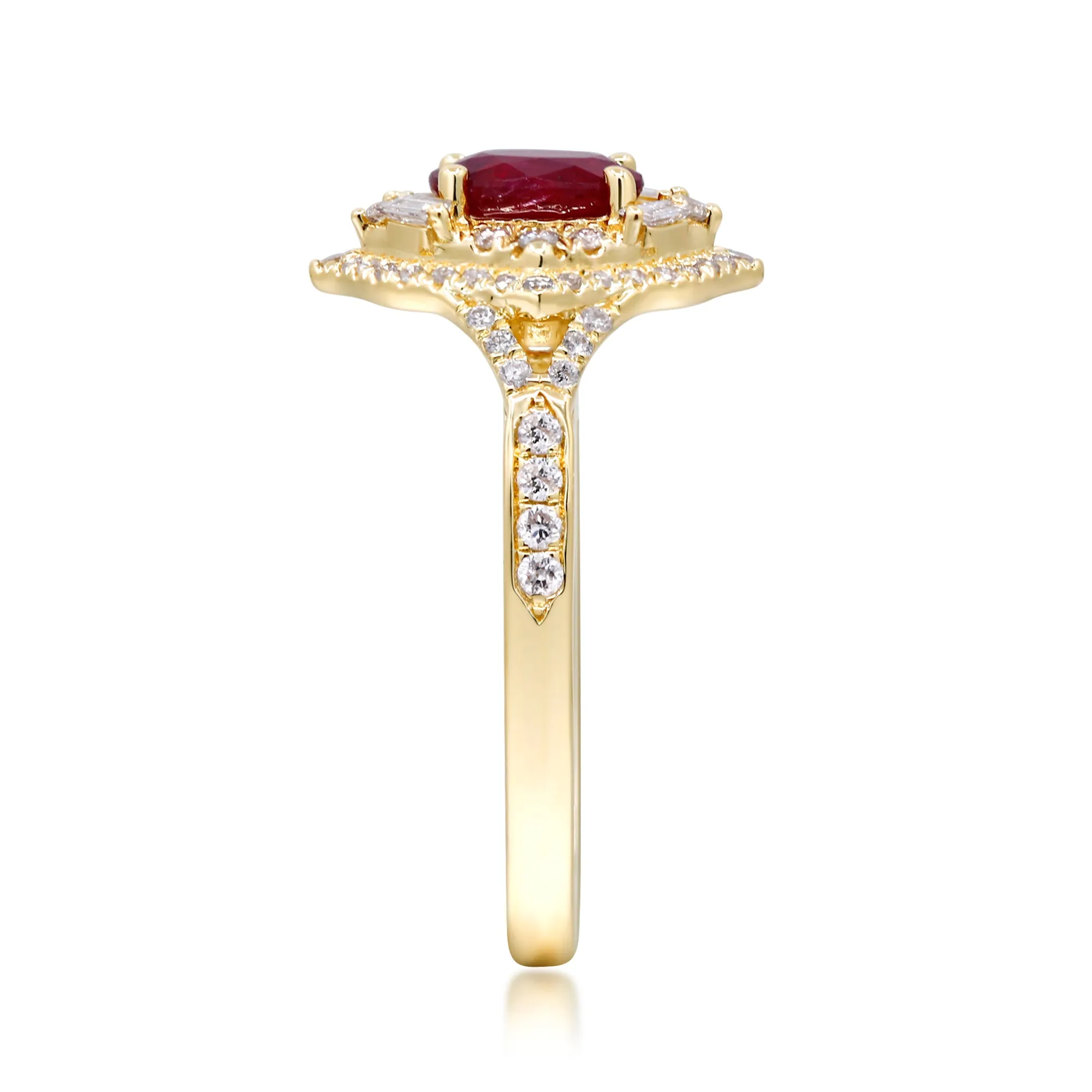 14K Yellow Gold Ruby Ring