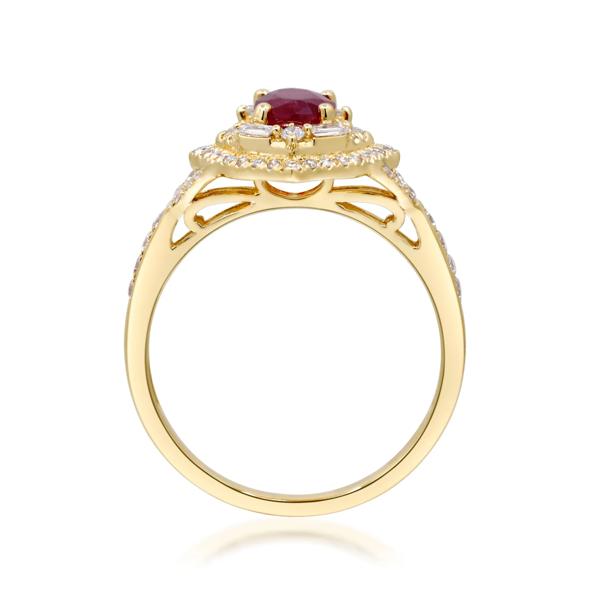 14K Yellow Gold Ruby Ring