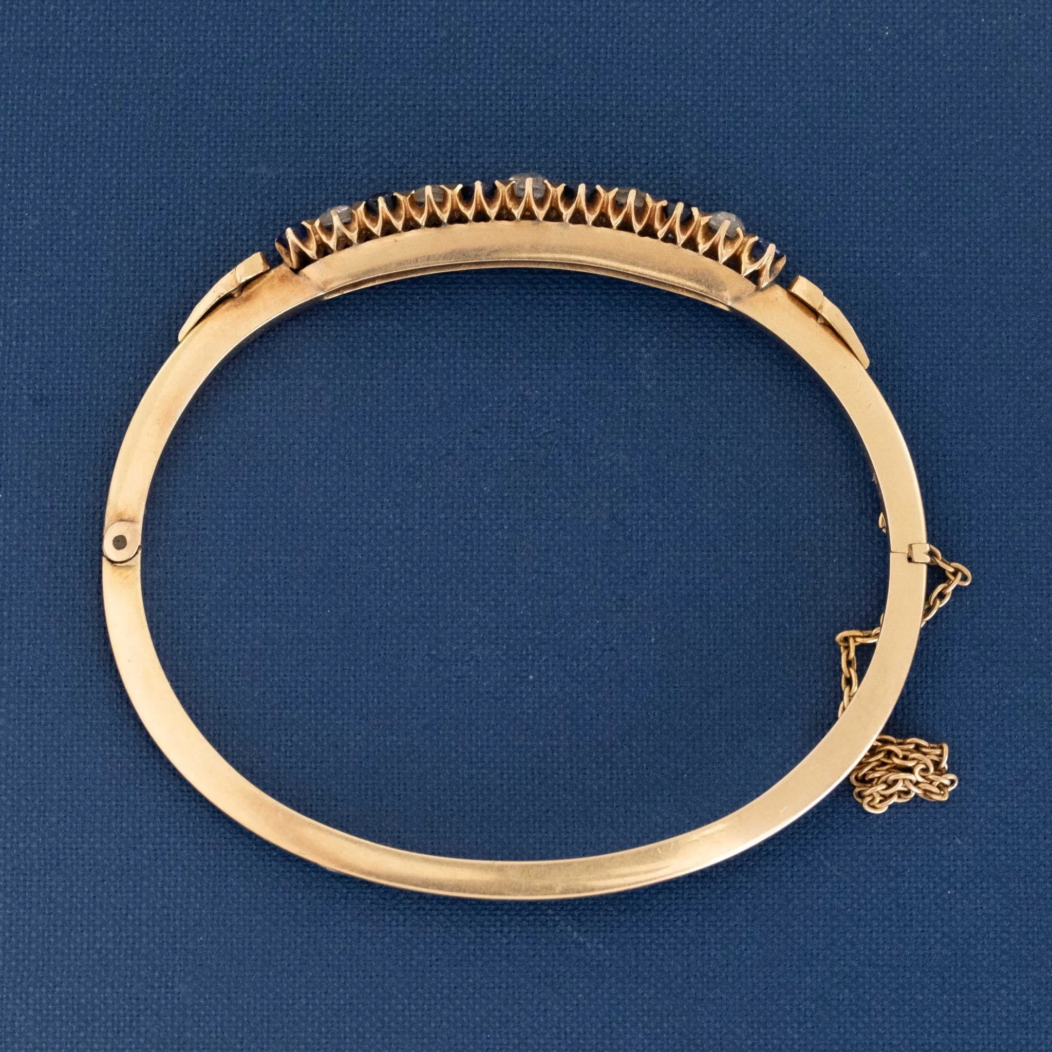 1.74ctw Antique Diamond & Sapphire Bangle