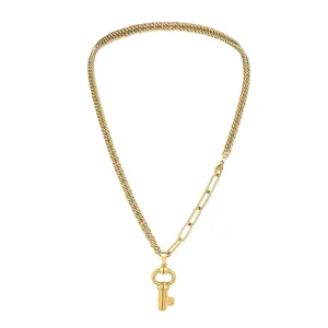 18K Gold-Plated Key Pendant Necklace