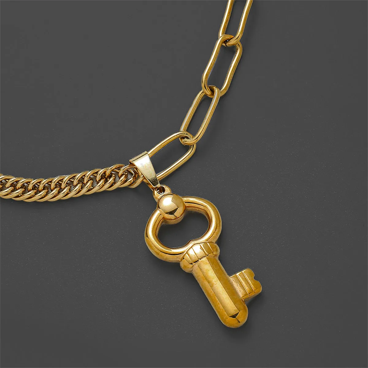 18K Gold-Plated Key Pendant Necklace