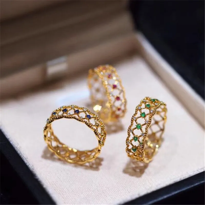 18K Gold Vintage Gemstone Diamond Ring with Natural Ruby