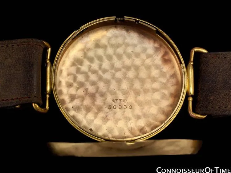 1920's Swiss Vintage Large Mens Sporting / Aviator's Single Button Chronograph - 18K Gold