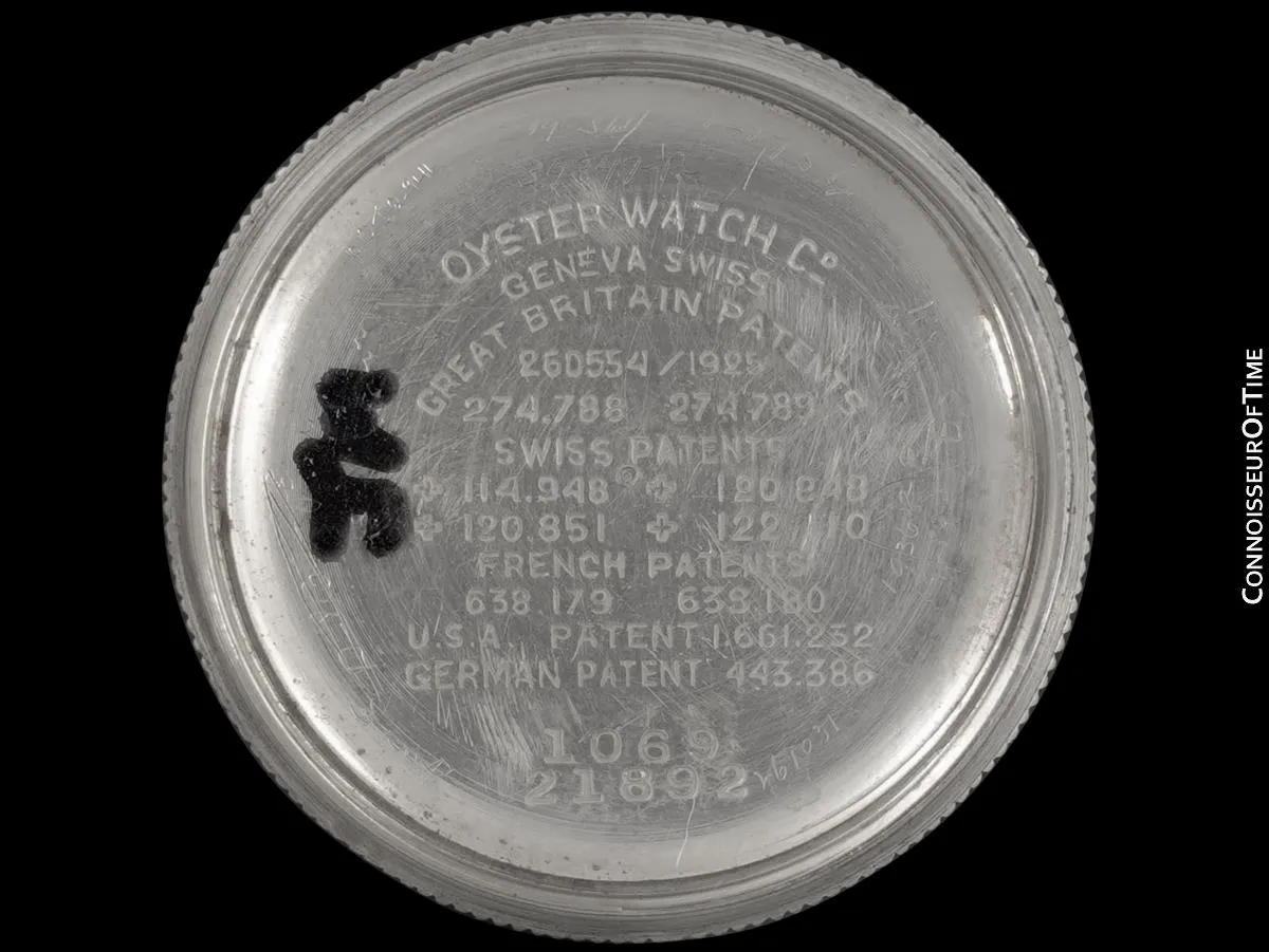 1927 Rolex Rare Very Early Oyster Vintage Mens Chromium Watch - One of the Earliest Oysters Made
