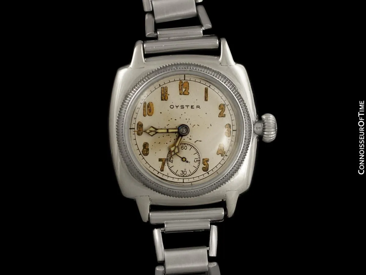 1927 Rolex Rare Very Early Oyster Vintage Mens Chromium Watch - One of the Earliest Oysters Made
