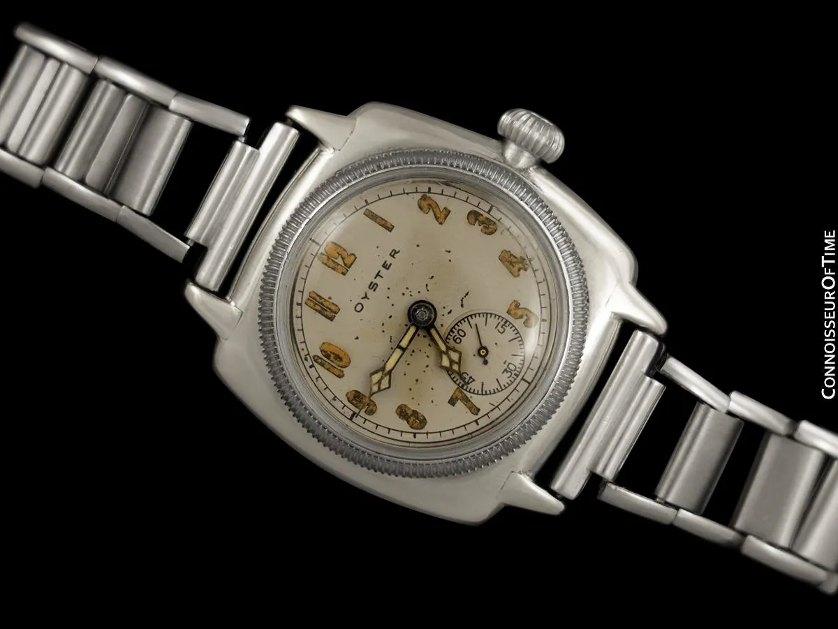 1927 Rolex Rare Very Early Oyster Vintage Mens Chromium Watch - One of the Earliest Oysters Made