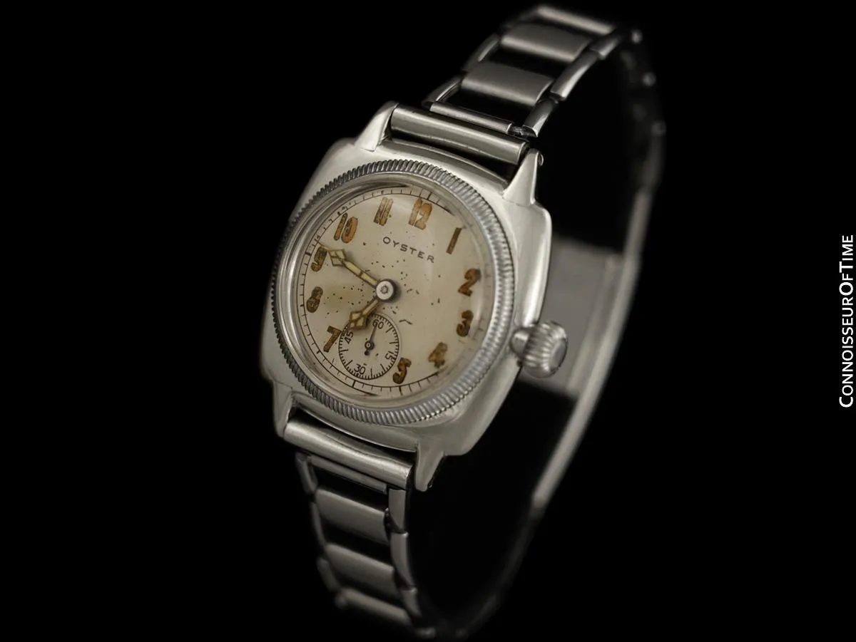 1927 Rolex Rare Very Early Oyster Vintage Mens Chromium Watch - One of the Earliest Oysters Made