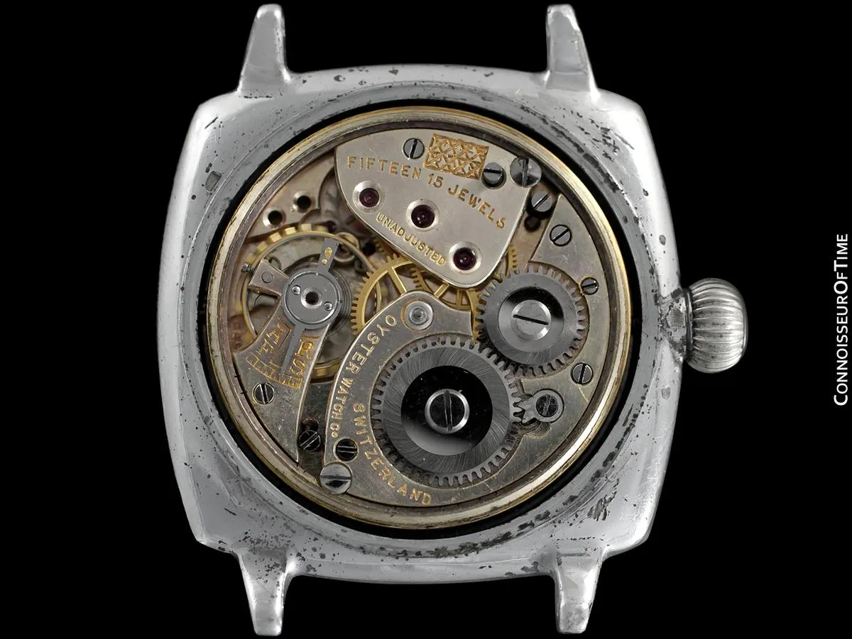 1927 Rolex Rare Very Early Oyster Vintage Mens Stainless Steel Watch - One of the Earliest Oysters Made