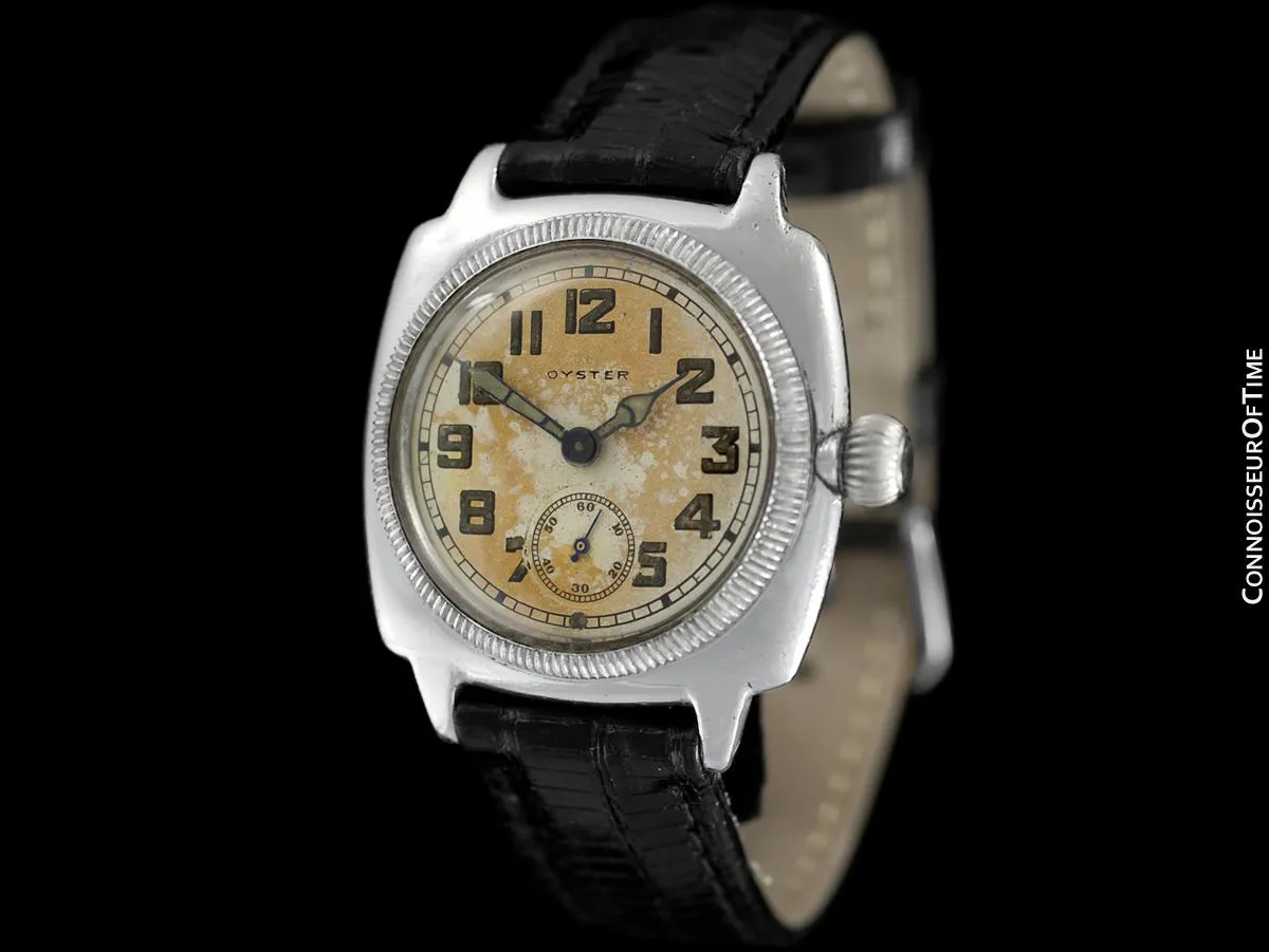 1927 Rolex Rare Very Early Oyster Vintage Mens Stainless Steel Watch - One of the Earliest Oysters Made