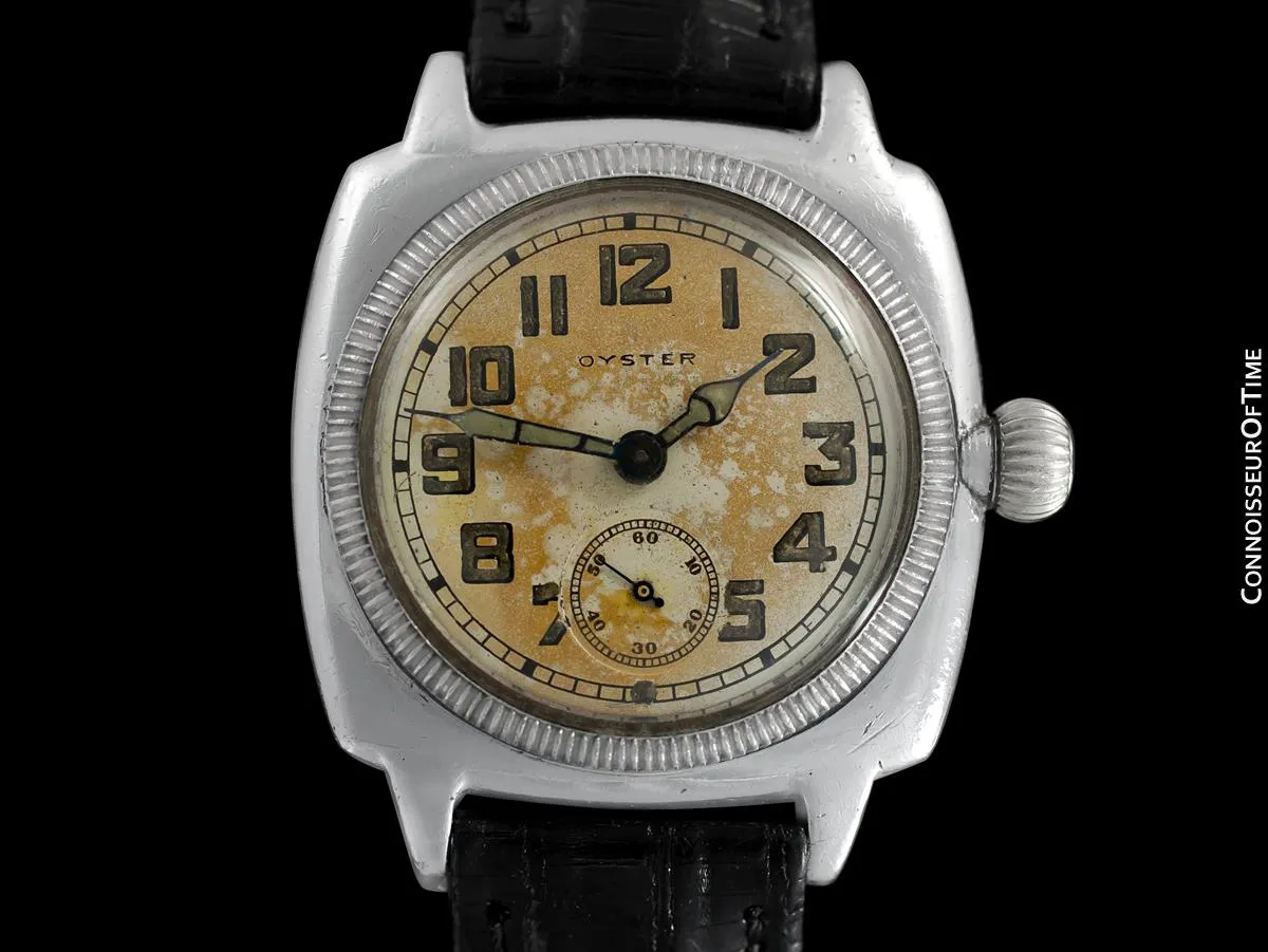 1927 Rolex Rare Very Early Oyster Vintage Mens Stainless Steel Watch - One of the Earliest Oysters Made