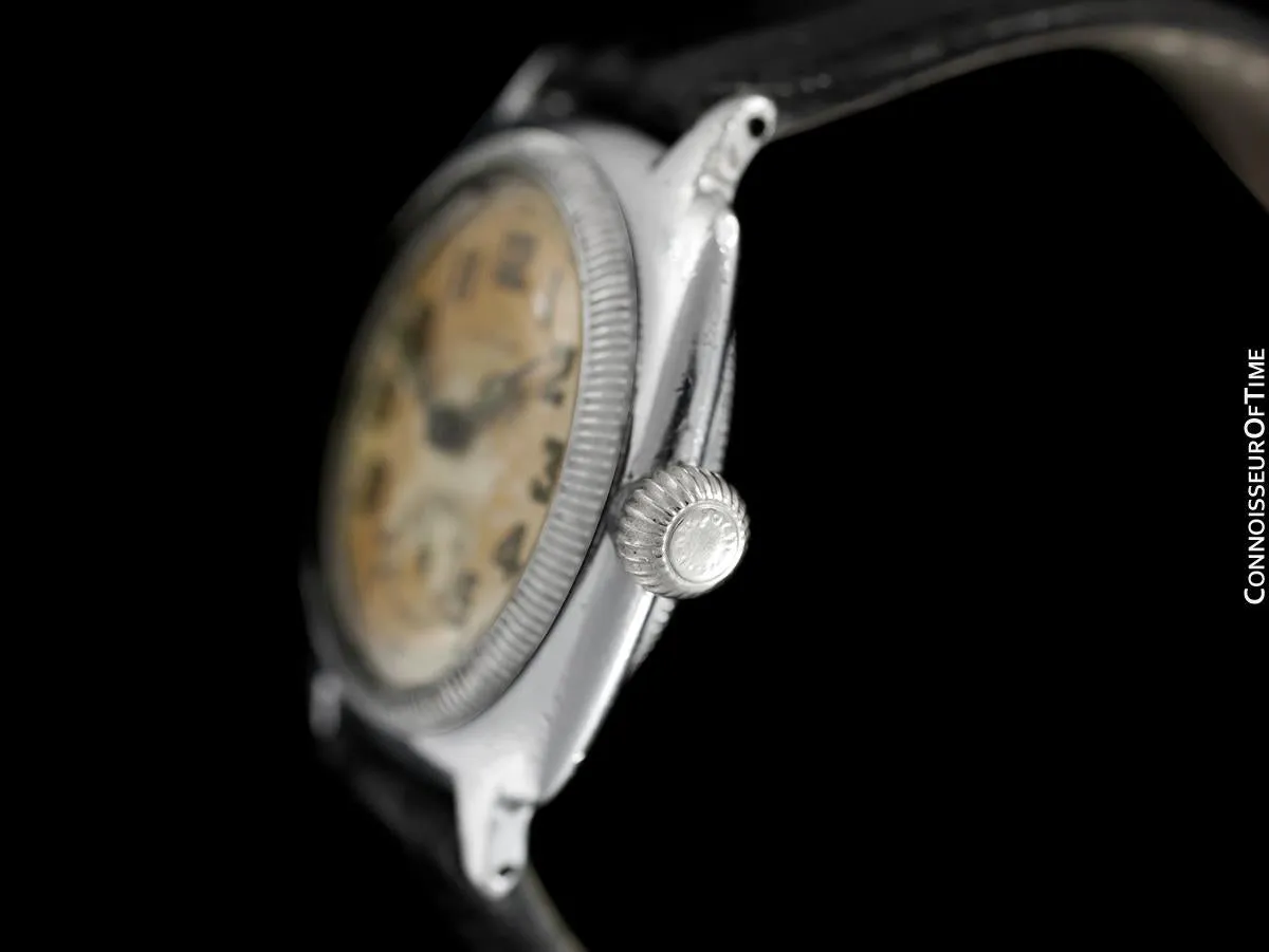 1927 Rolex Rare Very Early Oyster Vintage Mens Stainless Steel Watch - One of the Earliest Oysters Made