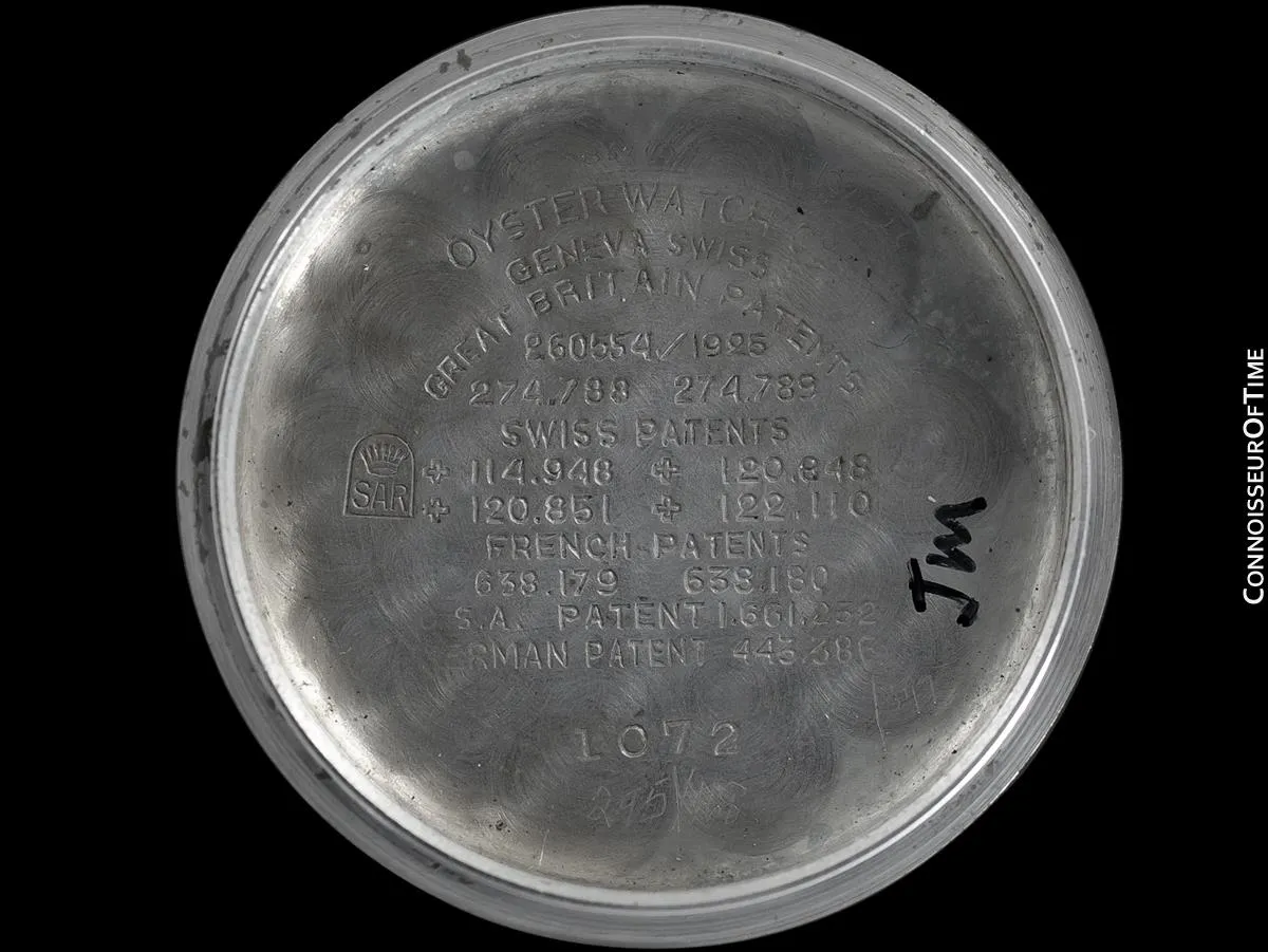 1927 Rolex Rare Very Early Oyster Vintage Mens Stainless Steel Watch - One of the Earliest Oysters Made