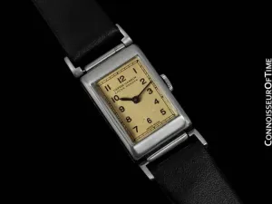 1930's Ulysse Nardin Mens Vintage Rectangular Dress Watch - Staybrite Stainless Steel