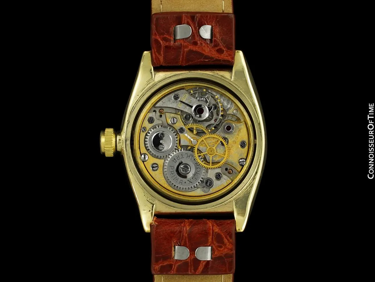 1934 Rolex Early Oyster Vintage Mens Watch with Sector Dial - 9K Gold