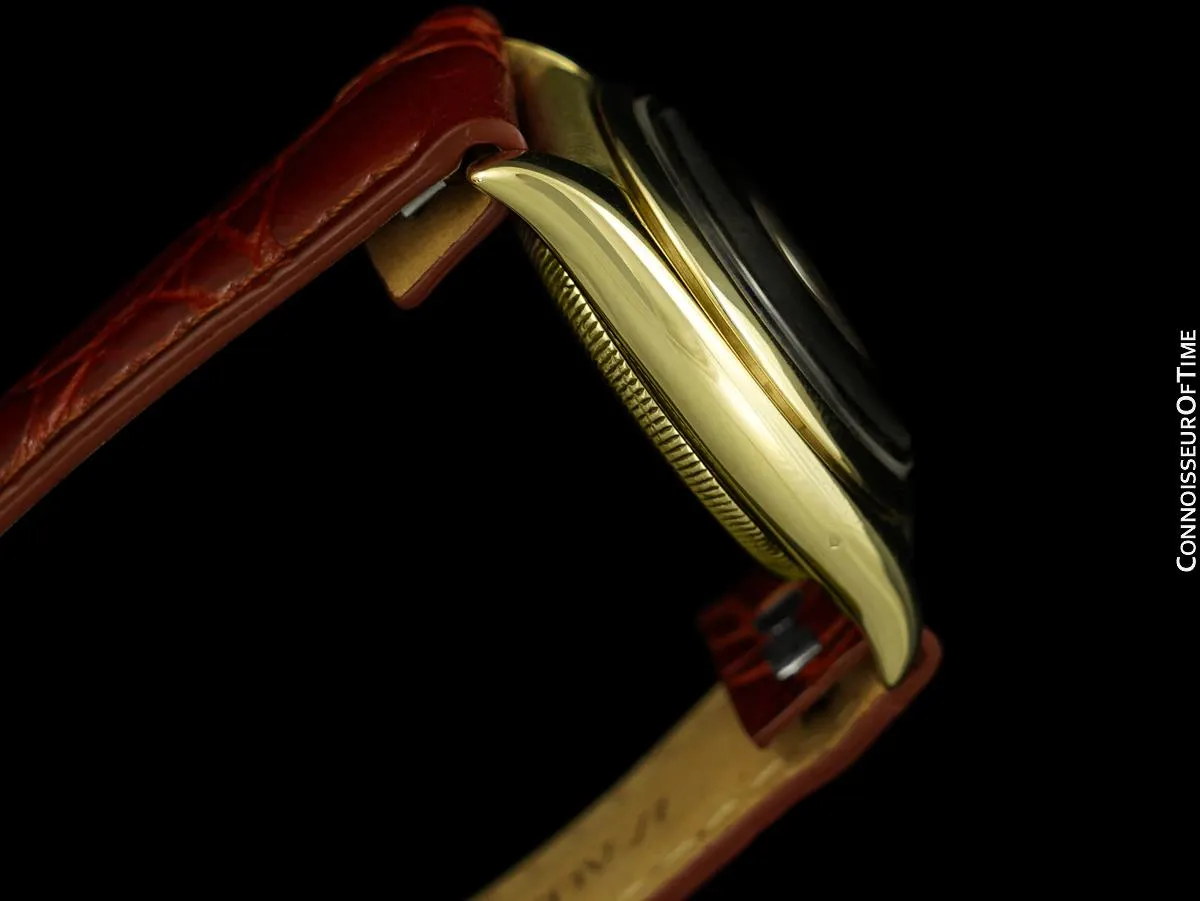 1934 Rolex Early Oyster Vintage Mens Watch with Sector Dial - 9K Gold