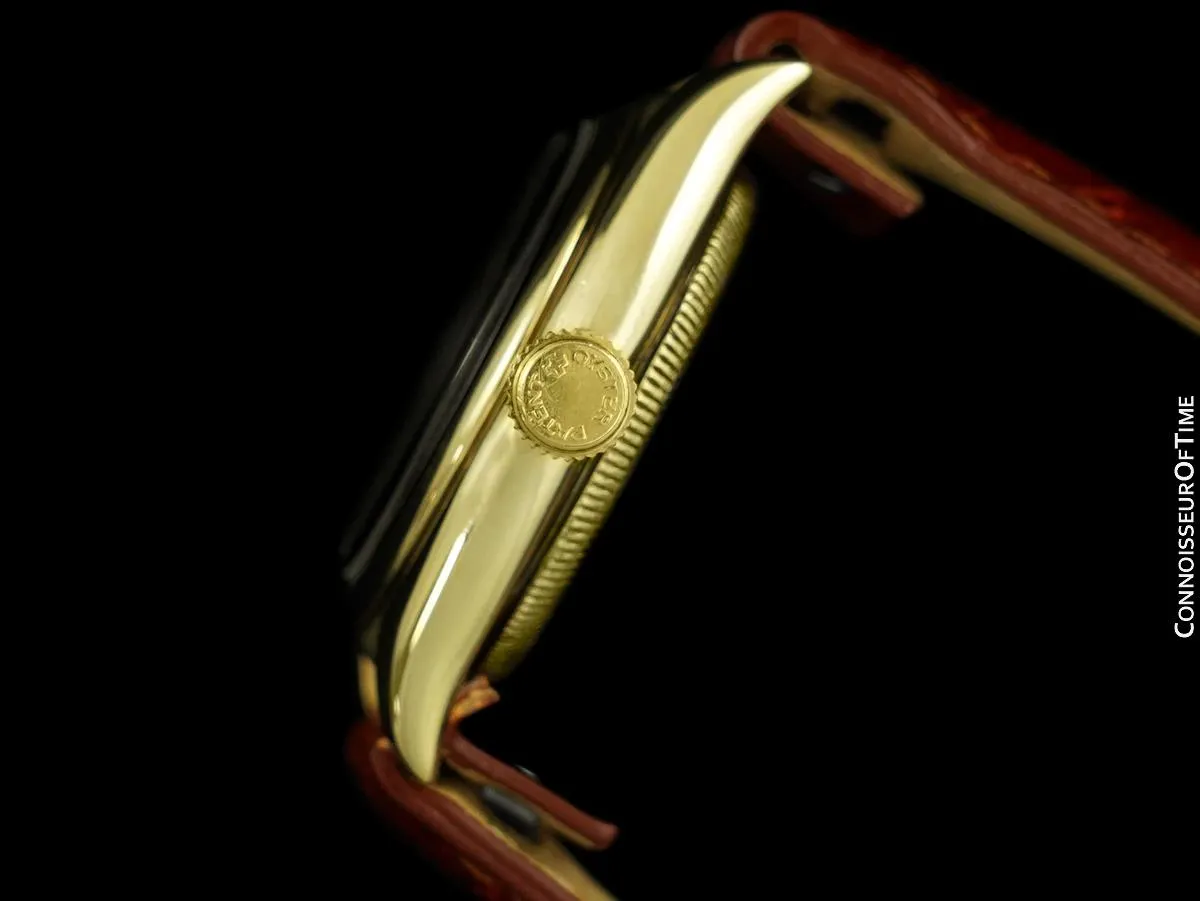 1934 Rolex Early Oyster Vintage Mens Watch with Sector Dial - 9K Gold