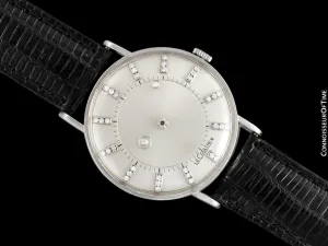 1956 Jaeger-LeCoultre / Vacheron & Constantin Vintage Galaxy Mystery Dial - 14K White Gold & Diamonds