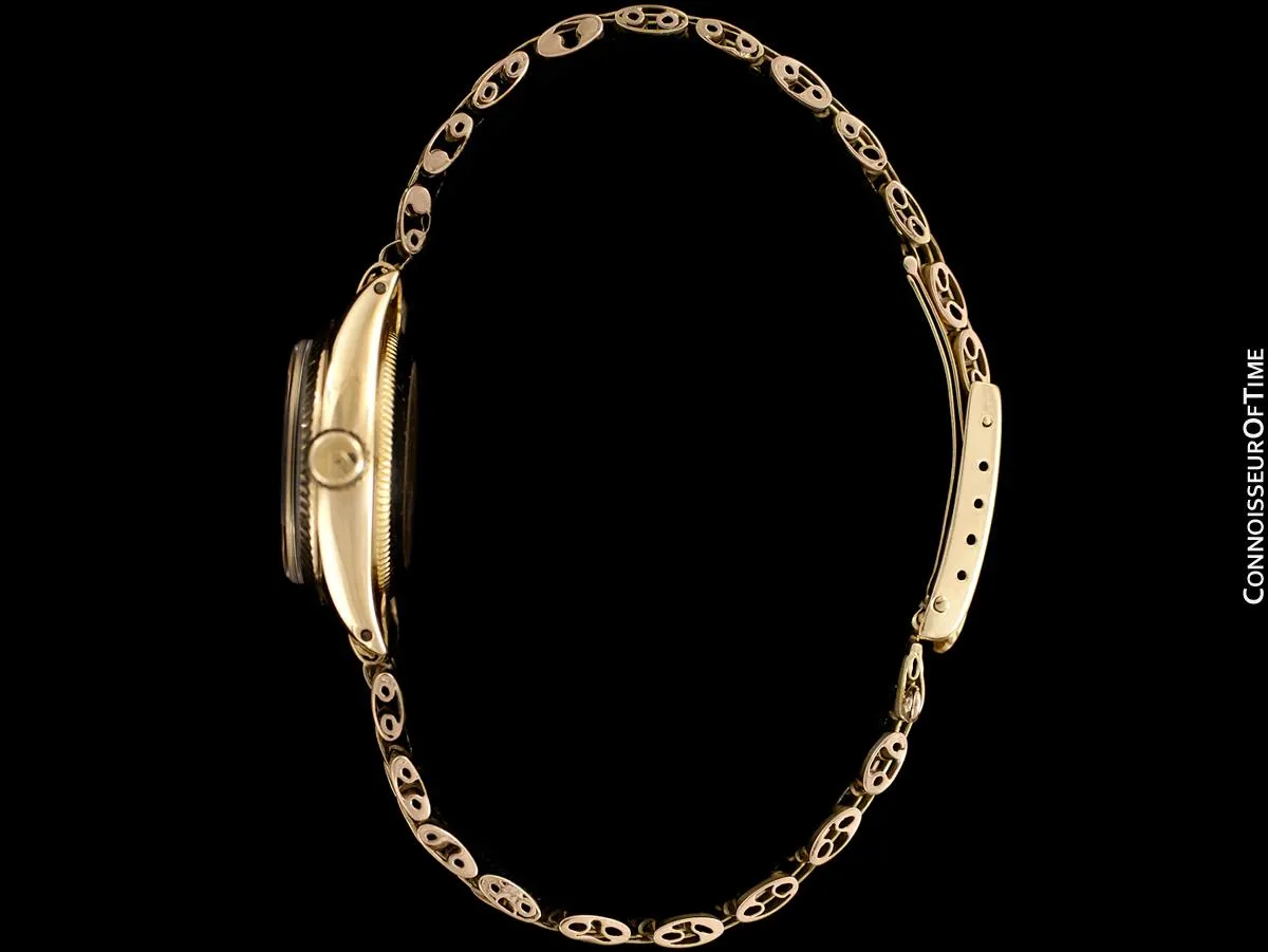 1960 Rolex Vintage Ladies Oyster Perpetual Champagne Dial Watch - 18K Gold