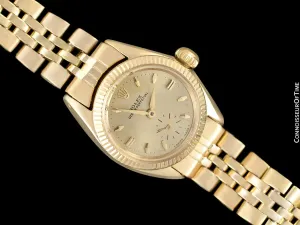 1960 Rolex Vintage Ladies Oyster Perpetual Champagne Dial Watch - 18K Gold