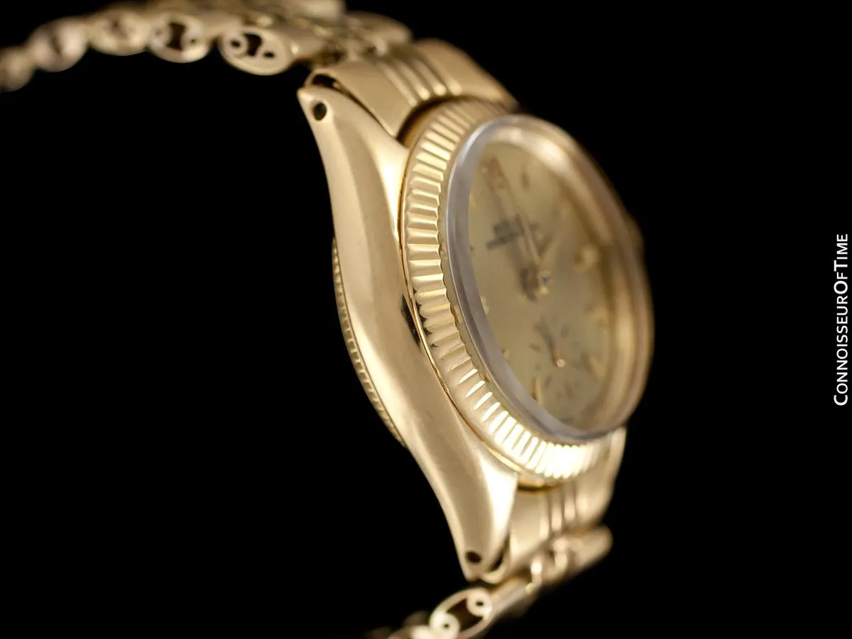 1960 Rolex Vintage Ladies Oyster Perpetual Champagne Dial Watch - 18K Gold