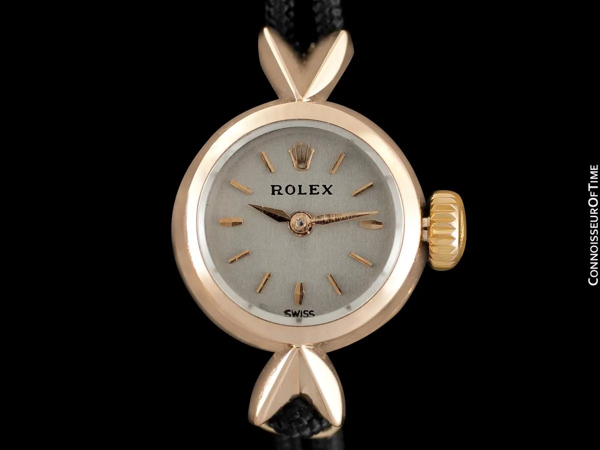 1960's Rolex Precision Vintage Pre-Cellini Ladies Watch, Ref. 9676 - 18K Rose Gold
