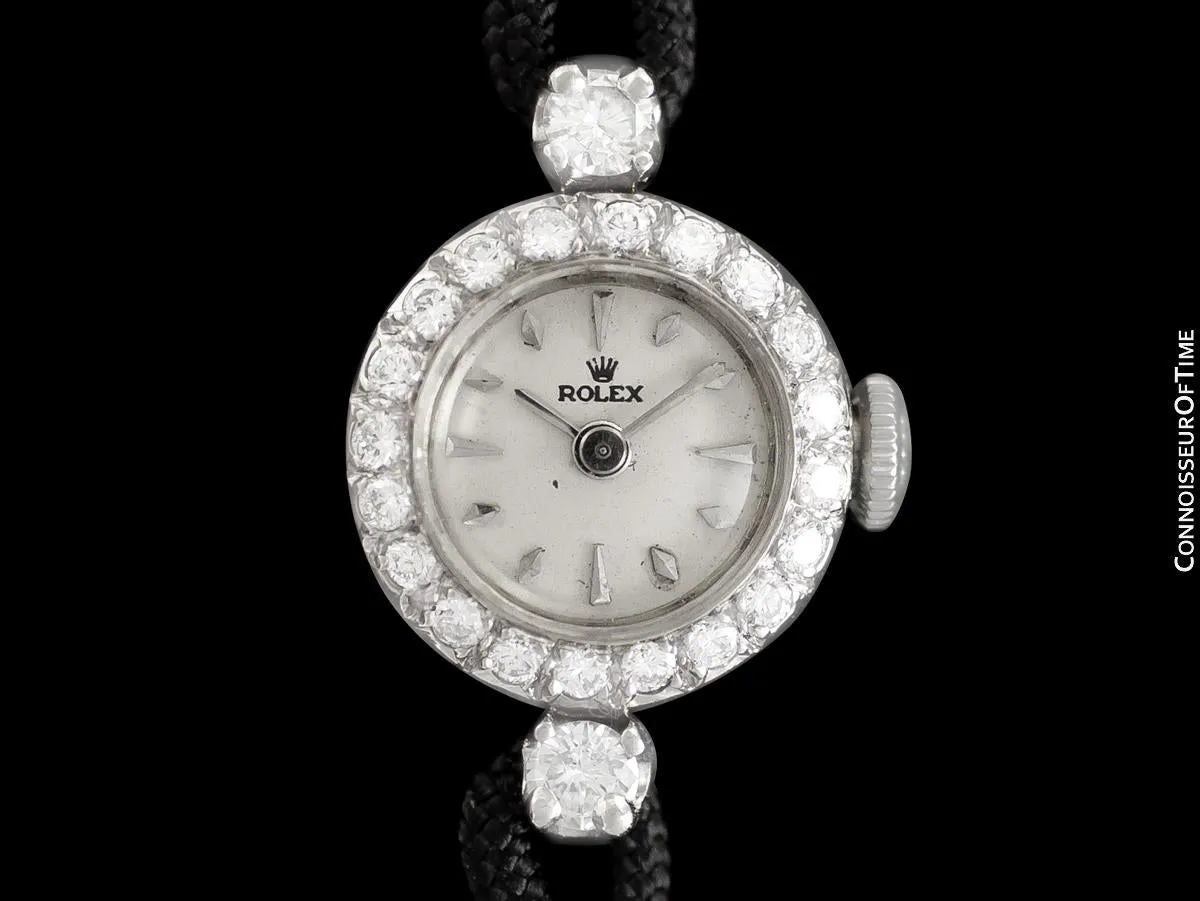 1960's Rolex Vintage Ladies Dress Watch - 14K White Gold & Diamonds