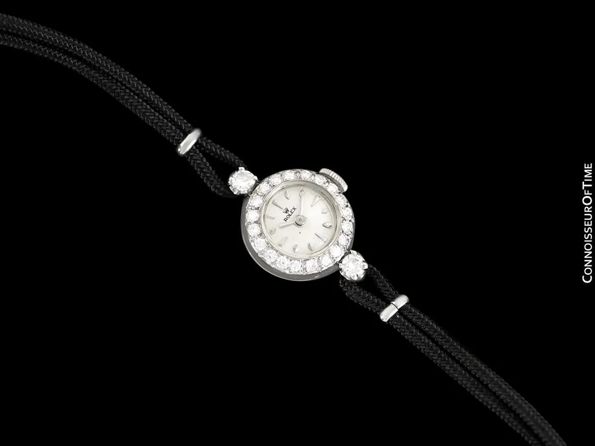 1960's Rolex Vintage Ladies Dress Watch - 14K White Gold & Diamonds
