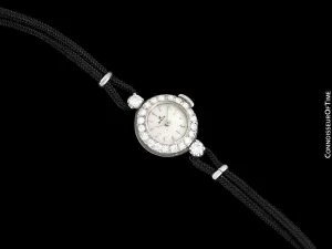 1960's Rolex Vintage Ladies Dress Watch - 14K White Gold & Diamonds