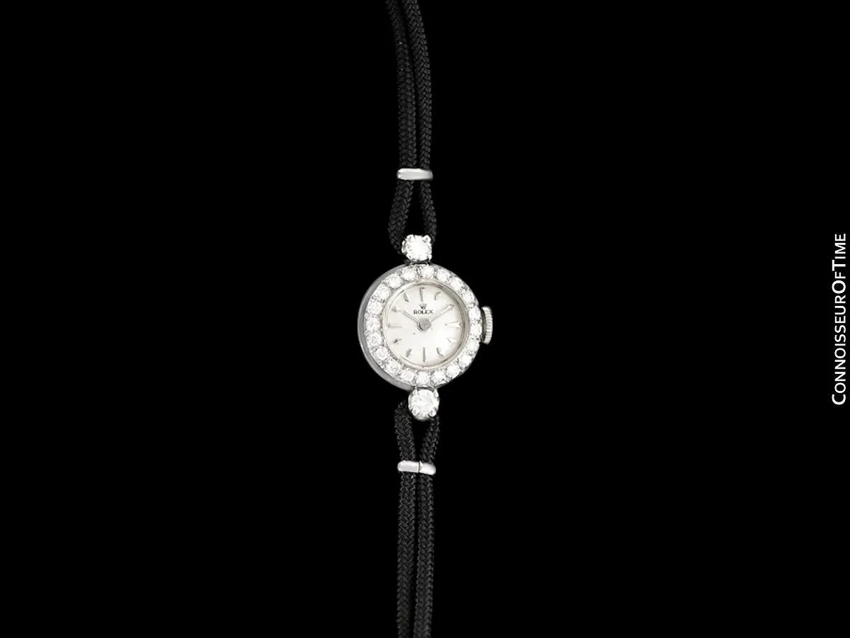 1960's Rolex Vintage Ladies Dress Watch - 14K White Gold & Diamonds