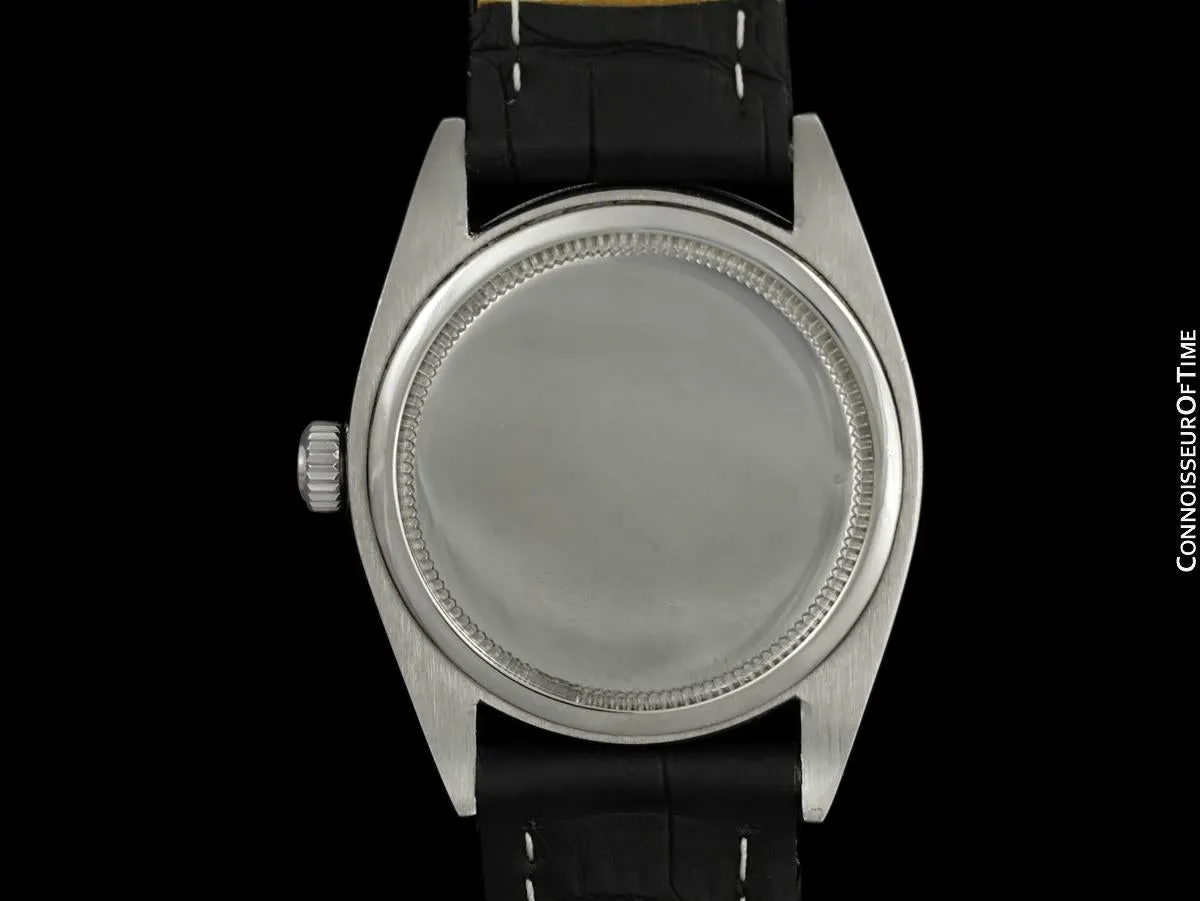 1963 Rolex Oysterdate Mens Vintage Tiffany Blue Dial Watch - Stainless Steel & Diamonds