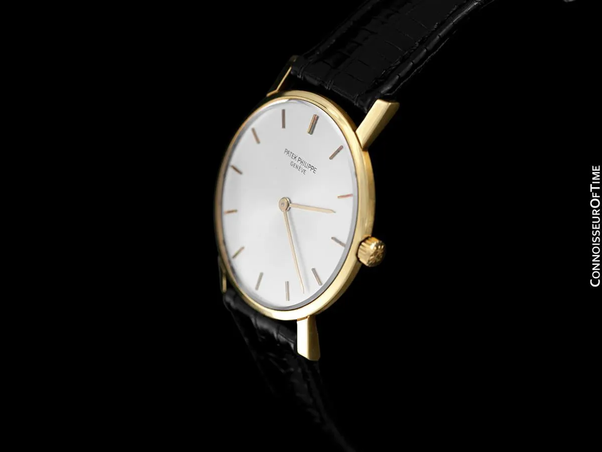 1965 Patek Philippe Vintage Mens Midsize "Ultra Thin" Wristwatch, Ref. 3470 - 18K Gold