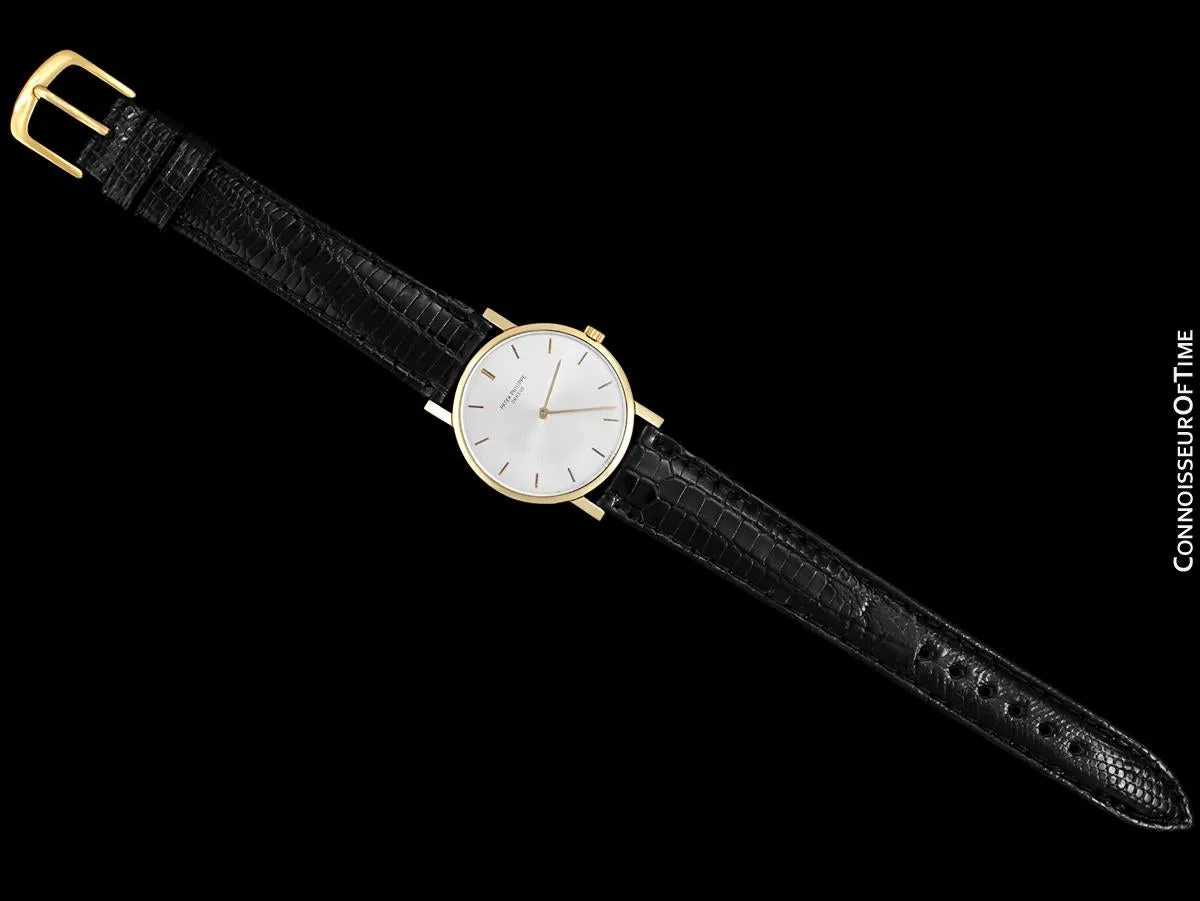1965 Patek Philippe Vintage Mens Midsize "Ultra Thin" Wristwatch, Ref. 3470 - 18K Gold