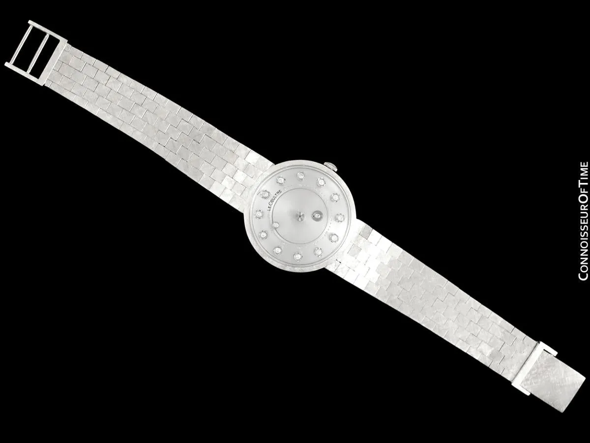 1966 Jaeger-LeCoultre Vintage Mens Mystery Dial Watch - 14K White Gold & Diamonds
