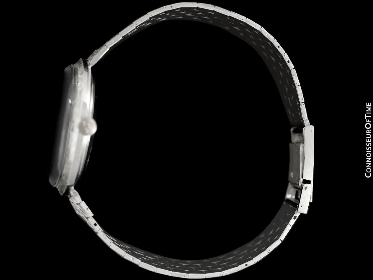 1966 Jaeger-LeCoultre Vintage Mens Mystery Dial Watch - 14K White Gold & Diamonds