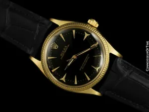 1966 Rolex Oyster Perpetual Classic Vintage Mens Watch, Ref. 6567 - 14K Gold