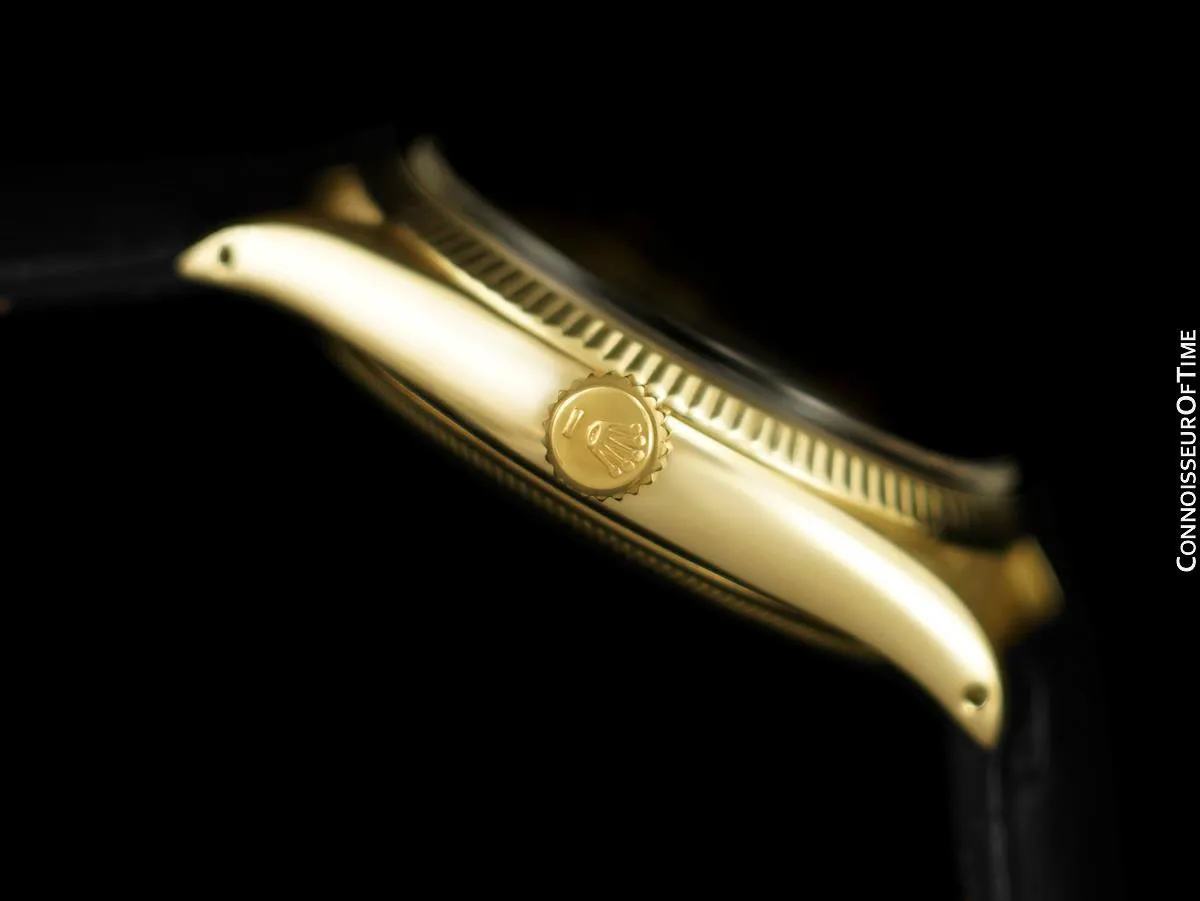 1966 Rolex Oyster Perpetual Classic Vintage Mens Watch, Ref. 6567 - 14K Gold