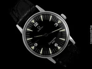 1967 Omega Seamaster 600 Vintage Mens Handwound Watch with Military Style Dial - Stainless Steel