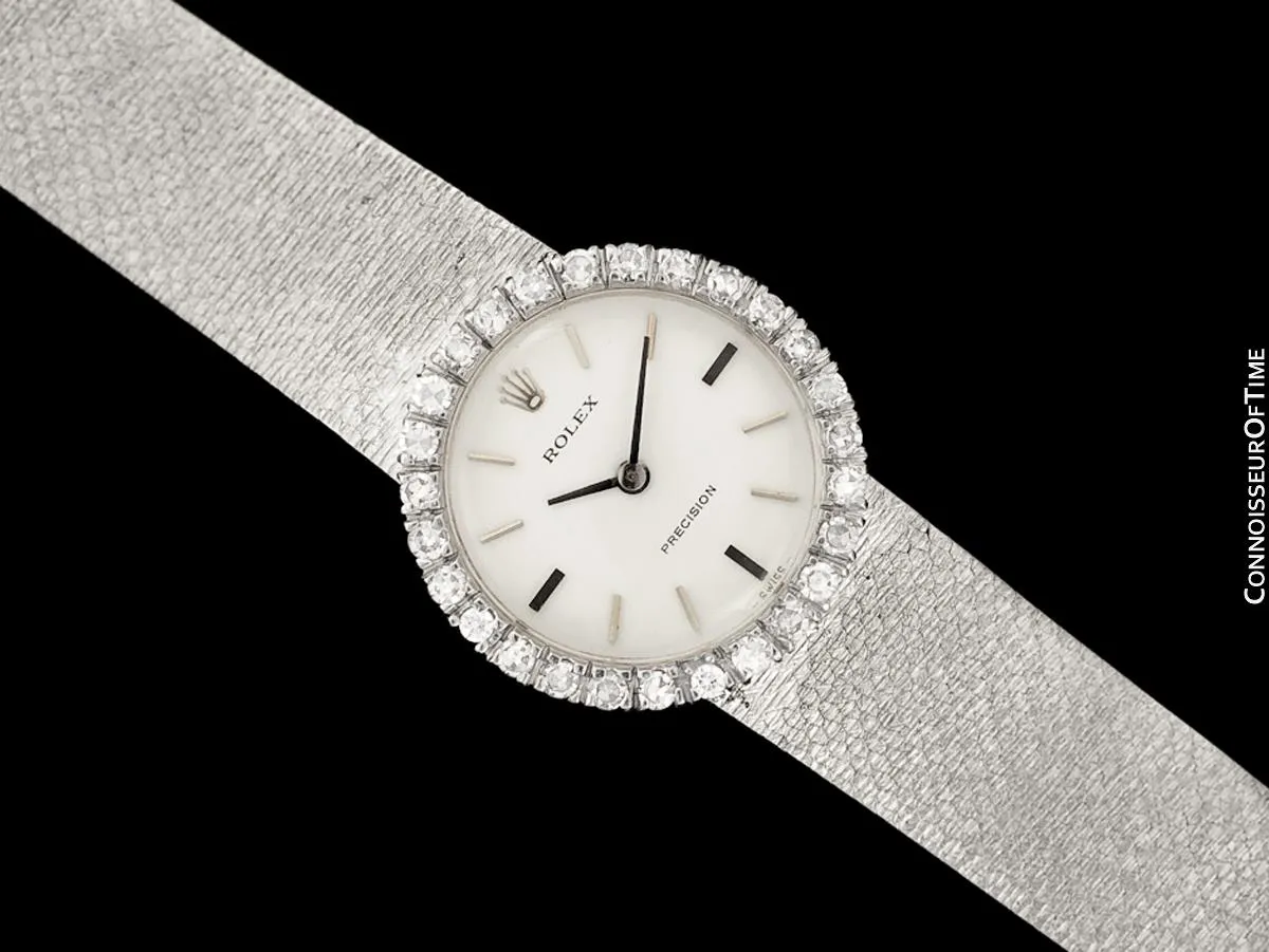 1970 Rolex Ladies Vintage Dress Bracelet Watch - Stainless Steel & Diamonds