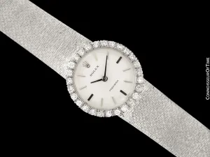 1970 Rolex Ladies Vintage Dress Bracelet Watch - Stainless Steel & Diamonds