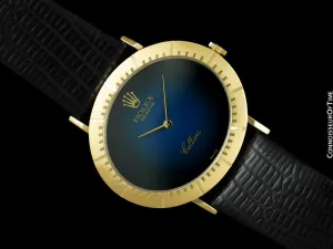 1973 Rolex Cellini Vintage Mens Handwound TV Watch with Vignette Dial, Ref. 4083 - 18K Gold