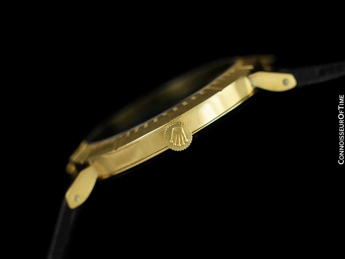 1973 Rolex Cellini Vintage Mens Handwound TV Watch with Vignette Dial, Ref. 4083 - 18K Gold