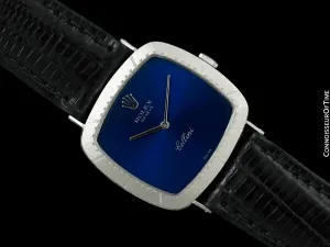 1973 Rolex Cellini Vintage Mens Midsize Handwound TV Watch, Ref. 4084 - 18K White Gold